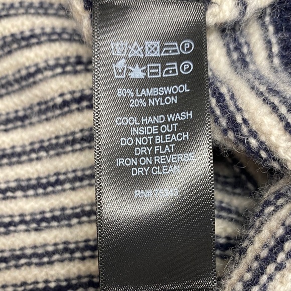 Tabitha Webb Striped Lambswool Cardigan Nautical Preppy Eclectic Artsy Large - Picture 8 of 11